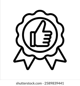 Satisfaction Guarantee Line Vector Illustration On White Background.