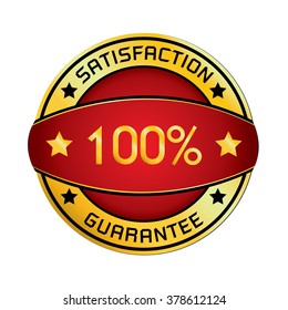 Satisfaction & Guarantee Logo isolated on white background.