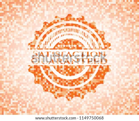 Satisfaction Guaranteed abstract orange mosaic emblem
