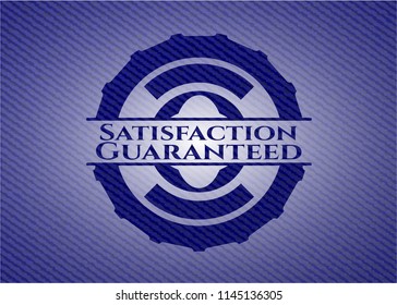 Satisfaction Guaranteed badge with jean texture
