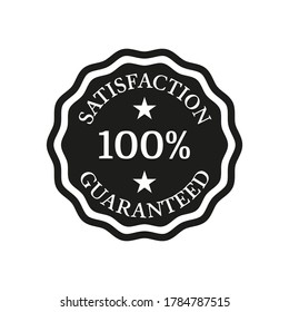 Satisfaction guaranteed badge on white background.