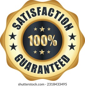 Satisfacción Insignia garantizada, diseño de insignias de confianza, insignia de garantía, logotipo de insignia de confianza