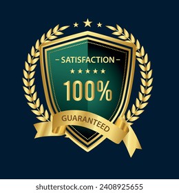 Satisfaction Guaranteed badge, trust badge design, guarantee badge, trusts badge logo.