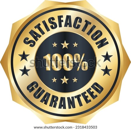 Satisfaction Guaranteed badge, trust badge design, guarantee badge, trusts badge logo