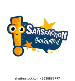 satisfaction guaranteed — colorful vector sticker, label, badge vector illustration