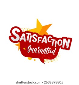 satisfaction guaranteed — colorful vector sticker, label, badge vector illustration