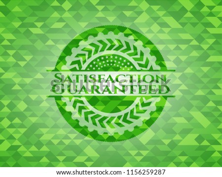 Satisfaction Guaranteed green mosaic emblem
