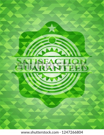 Satisfaction Guaranteed green mosaic emblem