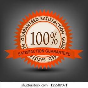 Satisfaction guaranteed label vector illustration