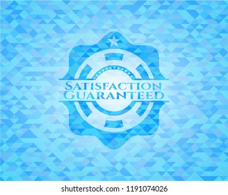 Satisfaction Guaranteed light blue mosaic emblem