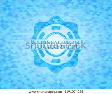Satisfaction Guaranteed light blue mosaic emblem