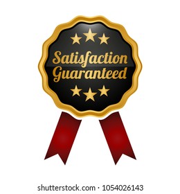Satisfaction guaranteed medal on white background. Vector illustration