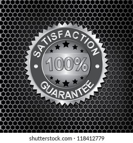 Satisfaction Guaranteed on metal background vector
