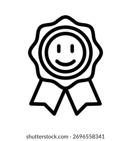 Diseño de Vector de icono de contorno garantizado de satisfacción bueno para el Web o el App móvil