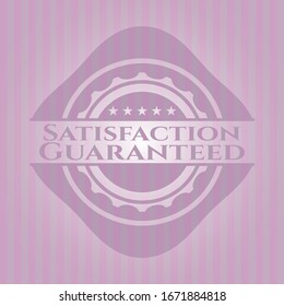Satisfaction Guaranteed pink emblem. Vector Illustration. Detailed.