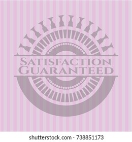 Satisfaction Guaranteed pink emblem. Vintage.