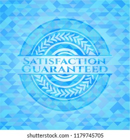 Satisfaction Guaranteed realistic light blue mosaic emblem