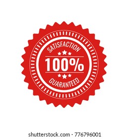 satisfaction guaranteed red circle seal stamp on white background. Illustration for design