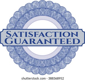 Satisfacción Rósette garantizado o emblema del estilo del dinero