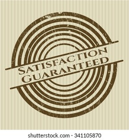 Satisfaction Guaranteed rubber stamp with grunge texture