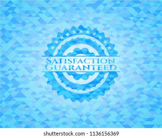 Satisfaction Guaranteed sky blue mosaic emblem