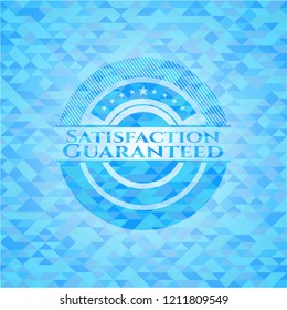 Satisfaction Guaranteed sky blue mosaic emblem