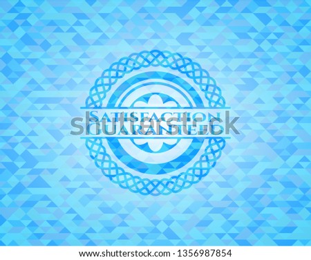 Satisfaction Guaranteed sky blue mosaic emblem