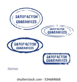 satisfaction guaranteed, stamp collection. vector