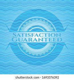 Satisfaction Guaranteed water concept emblem background. Vector Illustration. Detailed.
