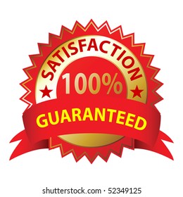 Satisfaction Guaranteed, a white background, vector illustration.