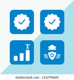 satisfaction icon. 4 satisfaction set with businessman success, rank and guarantee vector icons for web and mobile app