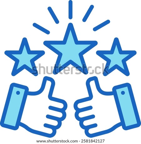 Satisfaction Icon Blue Vector Illustration