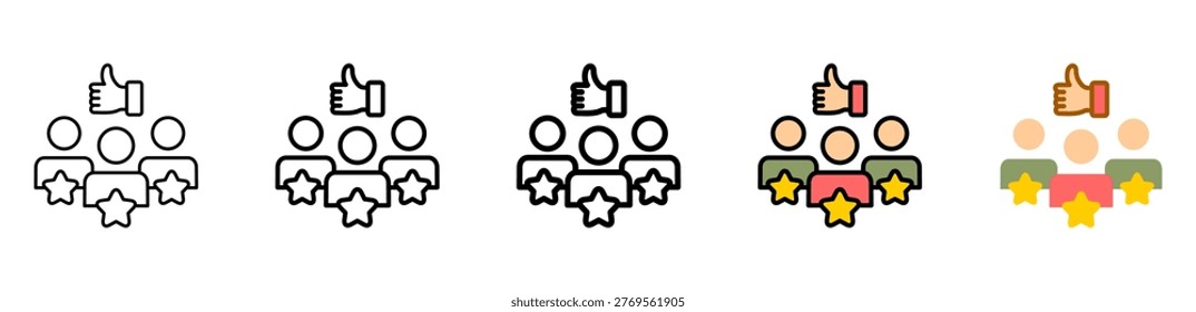 Satisfaction Icon With Differences and Colors Style Illustration