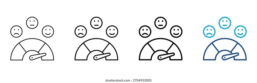 Conjunto de Colección de contorno de estilo diferente de icono de satisfacción Ilustración vectorial
