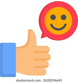 Satisfaction Icon Flat Vector Illustration