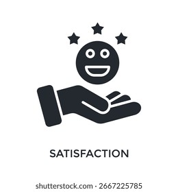 Estilo de glifo de icono de satisfacción. Ilustración vectorial Para El Diseño gráfico