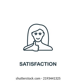 Satisfaction icon. Line simple line Retail icon for templates, web design and infographics