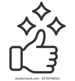 Satisfaction Icon Lineal Style Vector Illustration