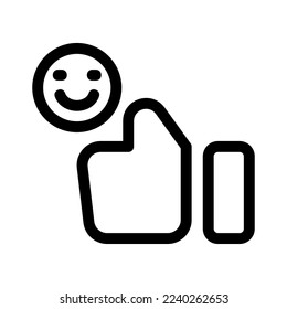 icono de satisfacción o logotipo símbolo de signo aislado ilustración vectorial - iconos vectoriales de estilo negro de alta calidad
