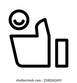 icono de satisfacción o logotipo símbolo de signo aislado ilustración vectorial - iconos vectoriales de estilo negro de alta calidad
