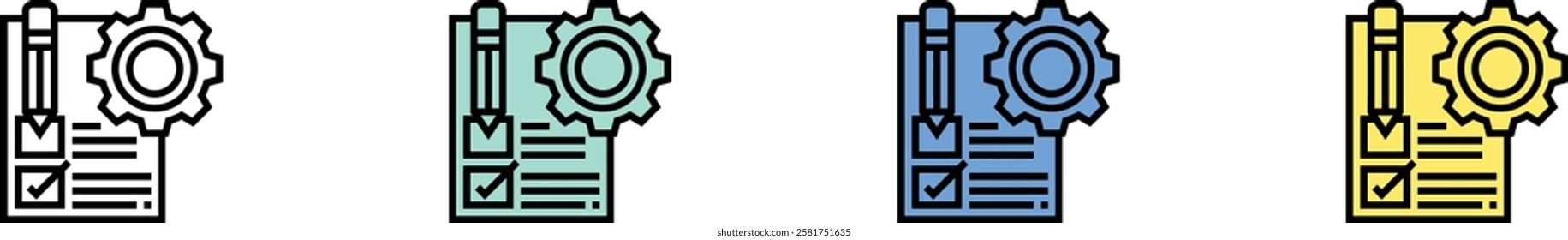 satisfaction icon. Outline, Green, Blue and Yellow Style Design Isolated On White Background