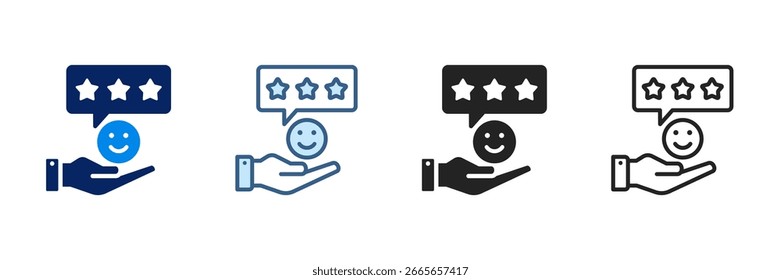 Satisfaction Icon Set Multiple Style Vector Illustration
