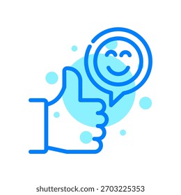 Icono de satisfacción en la Ilustración vectorial de la forma