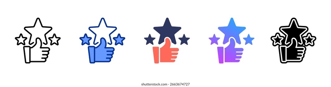 Ícone de satisfação da coleção de vários estilos da folha