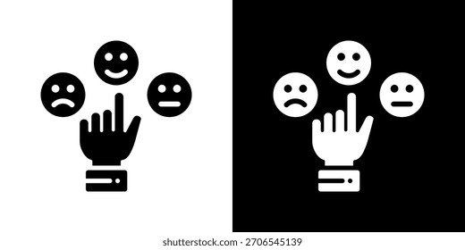 Zufriedenheit Symbol Vektorgrafik. Flaches Design für kreative Flexibilität in hellen und dunklen Versionen.