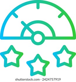 Satisfaction key performance indicator icon with blue and green gradient outline style. feedback, satisfaction, customer, survey, review, service, business. Vector Illustration