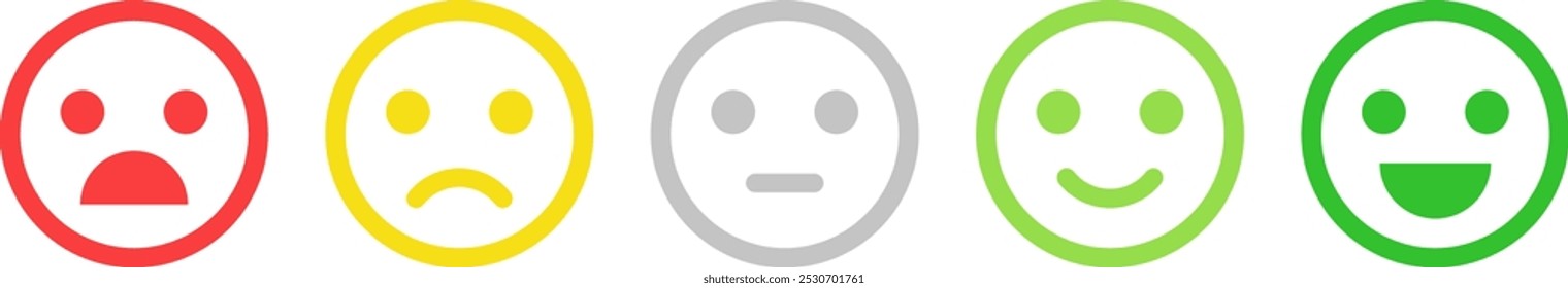 satisfaction level five face vector design