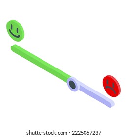 Satisfaction level icon isometric vector. Customer feedback. Good meter