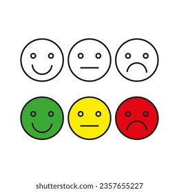 Satisfaction level. User experience. Range to assess the emotions of your content. Customer feedback. Vector illustration. EPS 10.