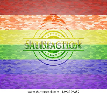 Satisfaction lgbt colors emblem 